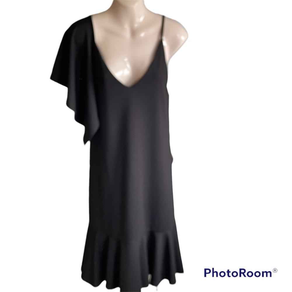🌸3 for $30 ZARA  Black Dress Midi sleeveless V neckline Size S spaghetti  ru…